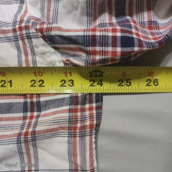 RALPH LAUREN BLUE LABEL Mens BLAIRE White,Blue Red Windowpane Med Short sleeve - Picture 4 of 6